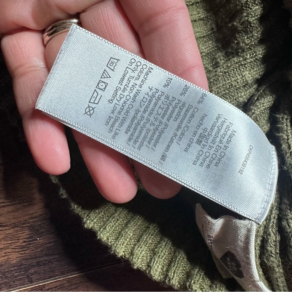 Madewell Green Shrunken Ribbed Cardigan Sweater - Picture 4 of 6